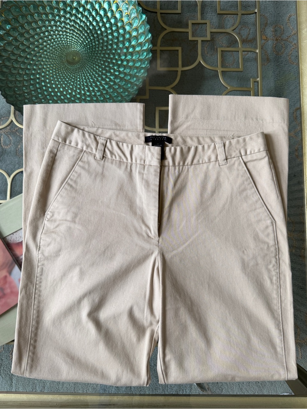 GUC The Limited Stretch Bootcut Khaki Pants Size 12 Regular Tan Business Casual